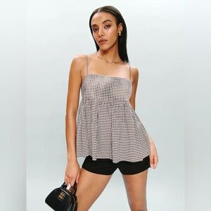 Reformation Cici Top In Remy Check, brand new without tags, never worn.